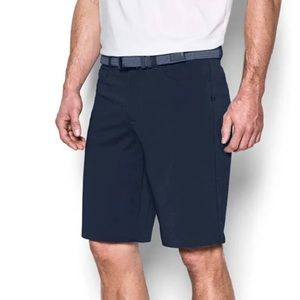 New Under Armour Men's Ua Tech 11" Golf Shorts Blue HeatGear Pockets